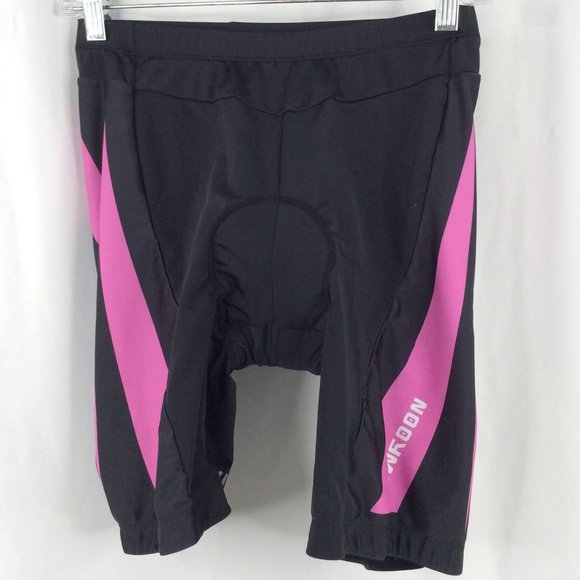 NOOYME Bicycle Cycling Shorts Black Pink Spandex Size Women's Medium Padded - Picture 1 of 9
